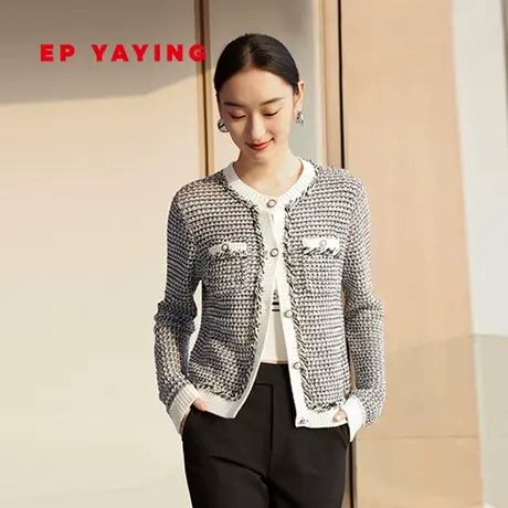 EP YAYING雅莹女装 优雅小香风圆领针织衫 2023新款9107A商品大图