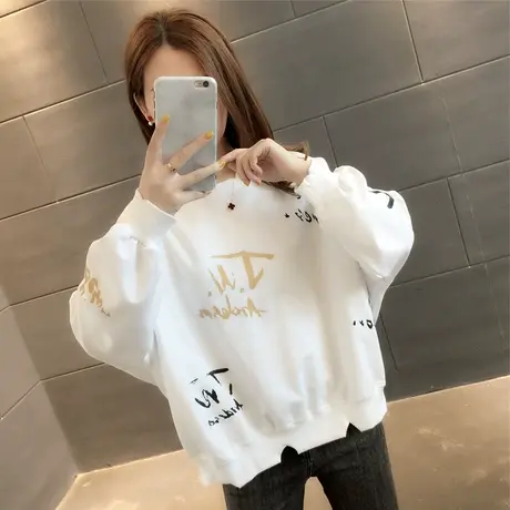 卫衣2023年新款女装韩版秋冬季秋款秋装宽松女士加绒外套爆款上衣商品大图