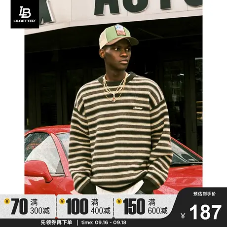 Lilbetter条纹毛衣男秋季新款线衫套头长袖针织衫高级感潮牌外套商品大图