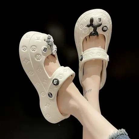 可爱气球狗玛丽珍洞洞鞋女外穿踩屎感厚底防滑夏季两穿包头凉拖鞋商品大图