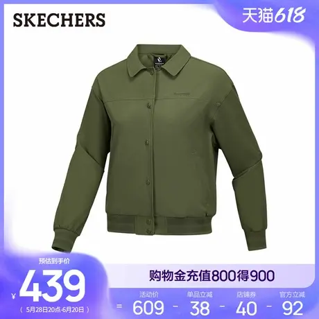 Skechers斯凯奇2025新款春季女款梭织外套修身休闲运动衫时尚上衣商品大图