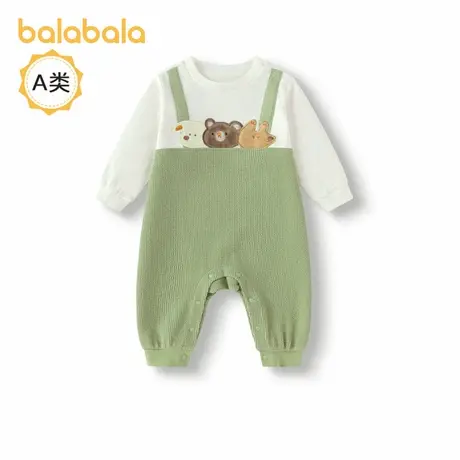 【商场同款】巴拉巴拉婴儿连体衣秋装宝宝爬服哈衣2025新款假两件商品大图