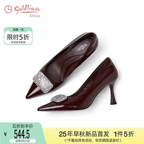 金利来礼服高跟鞋女不累脚2025秋季新款女鞋尖头细跟晚宴浅口单鞋图片