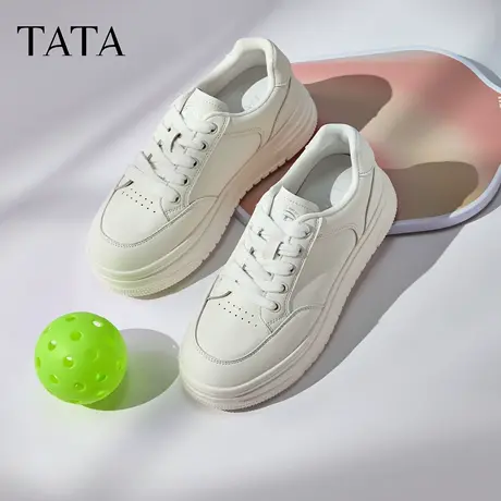 【蜜蜂心愿社】TATA他她女鞋2025秋时尚鞋子女休闲鞋厚底小白鞋商品大图