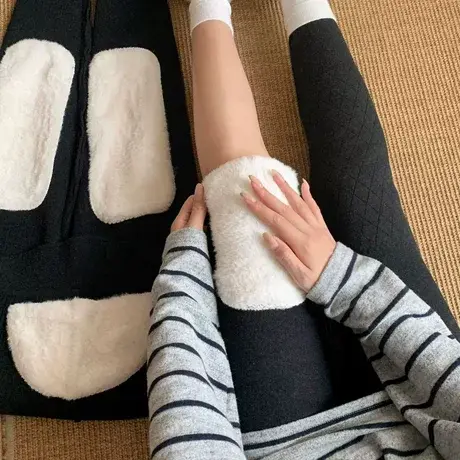 冬季特厚款羊毛裤护膝保暖秋裤加绒加厚打底裤皮毛一体御寒保暖裤图片