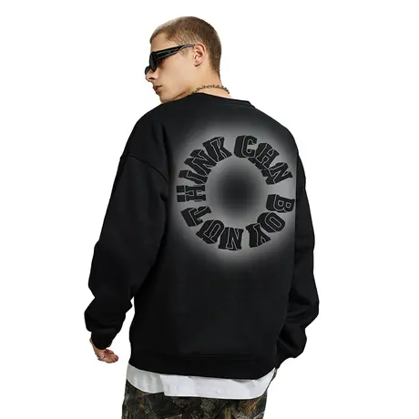 Nuthink美式直喷字母无帽420g重磅卫衣男潮流加绒加厚上衣冬季潮图片