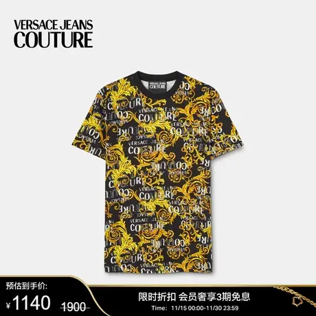 【甄选折扣】VERSACE JEANS COUTURE 男士T恤圆领短袖印花上衣商品大图
