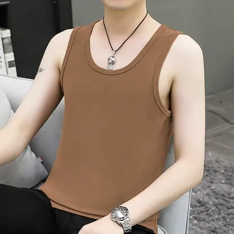 300g重磅德绒背心男秋冬保暖健身双面绒篮球打底无袖运动坎肩吊带商品大图