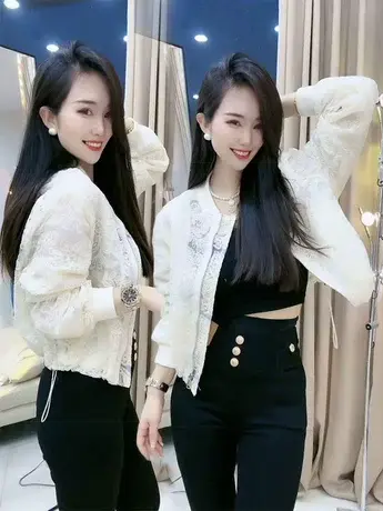 重工镂空蕾丝外套女欧洲站2023年春季新款韩版休闲法式防晒衣夹克商品大图