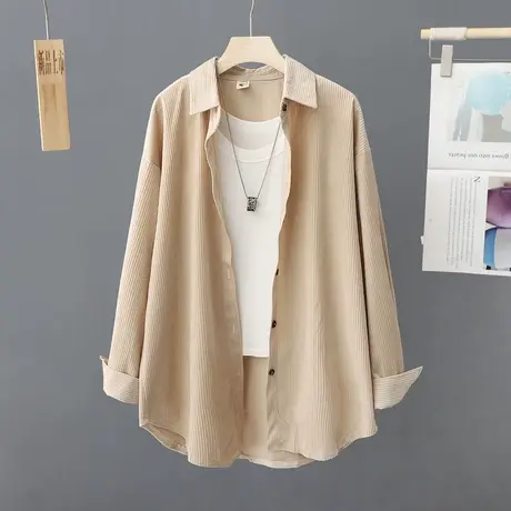 休闲衬衫女中长款2024新款春装别致上衣设计感小众外套高级感衬衣商品大图