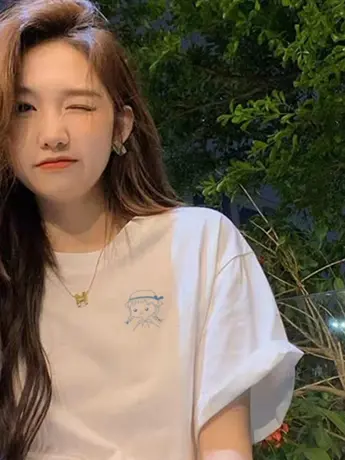 美式复古高街潮牌oversizet正肩短袖恤女2023新款夏白色半袖上衣商品大图