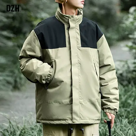 男生工装立领棉服男冬季加厚冲锋衣外套男款冬装2024新款美式棉衣商品大图