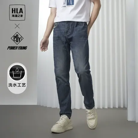 HLA/海澜之家POWER YOUNG宽松锥形牛仔九分裤24春夏新款裤子男士商品大图