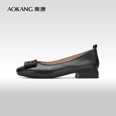 【门店发货】奥康女鞋 2024春季新款时尚优雅浅口单鞋舒适乐福鞋图片