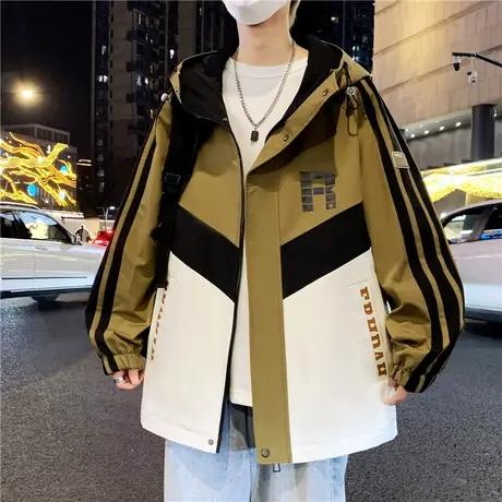 外套13岁男孩青少年学生14帅气春秋装棉衣15161718大童夹克潮牌图片