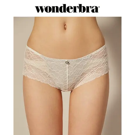wonderbra白色性感蕾丝平角内裤 女夏季超薄网纱透视中腰舒适底裤图片