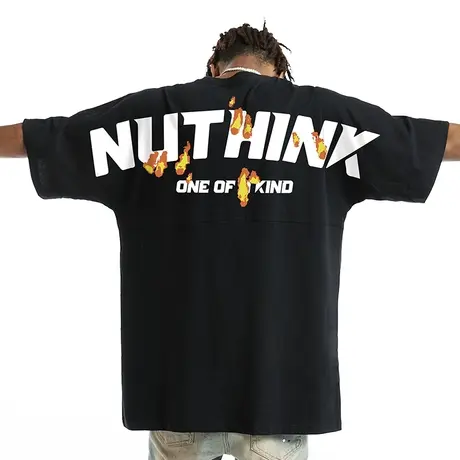 Nuthink美式街头字母短袖T恤男高街国潮潮牌ins宽松大码半袖夏季商品大图