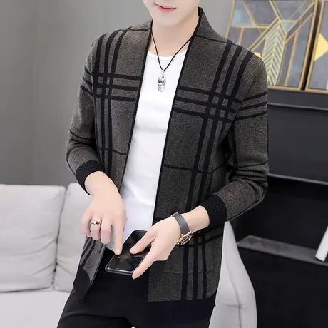 毛衣外套男士潮牌韩版春秋季针织衫男学院风开衫线衣披风外穿夹克商品大图