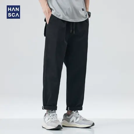 hansca休闲裤潮牌男夏季薄款日系复古宽松直筒痞帅运动阔腿工装裤商品大图