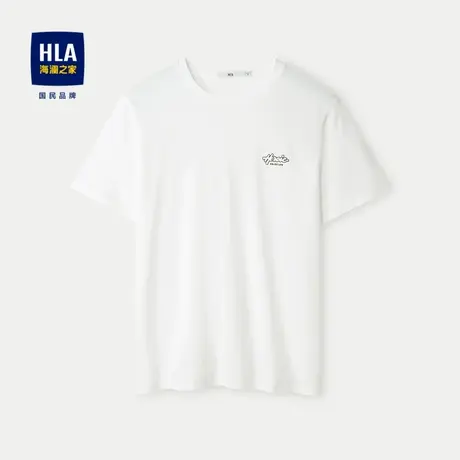 HLA/海澜之家圆领短袖t恤24春夏新款软糯透气舒弹高周波印花短t男图片