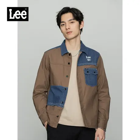 Lee商场同款22春季新品101+舒适棕色拼接男外套LMT001528100-429图片