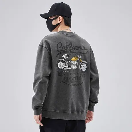 秋冬款卫衣男宽松运动圆领男装2023新款冬季打底衫百搭冬装上衣服图片