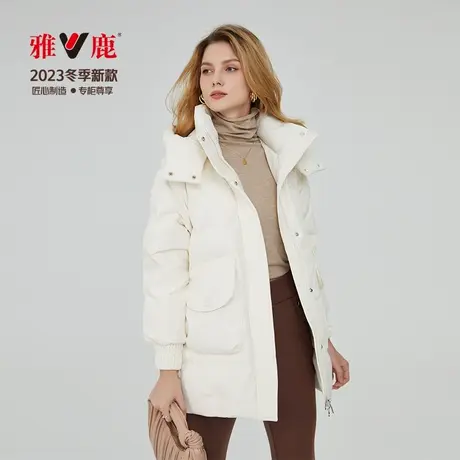 V/雅鹿2024年反季新款羽绒服女装显瘦高级感冬装保暖外套图片
