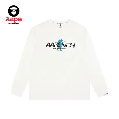 Aape旗舰店男装秋冬猿人字母圆章印花潮流长袖T恤0826XXH商品大图