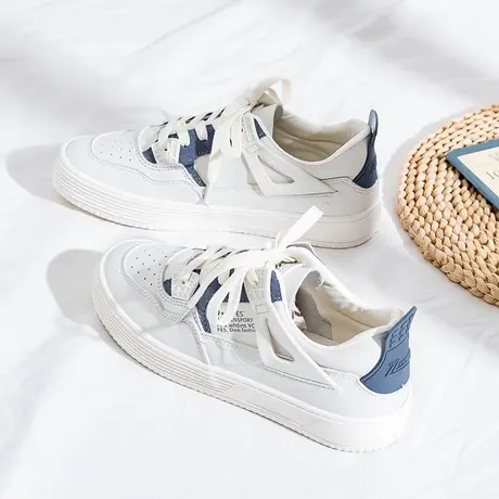 鞋子女2021年新款小白鞋女皮面休闲网红爆款韩版百搭网红街拍潮鞋商品大图