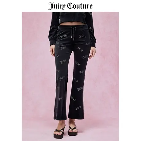 Juicy Couture橘滋休闲裤女2024年春季新款美式天鹅绒微喇长裤商品大图