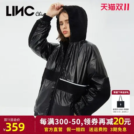商场同款LINC金羽杰2023冬新款短款轻薄羽绒服女夹克反季装柜断码商品大图
