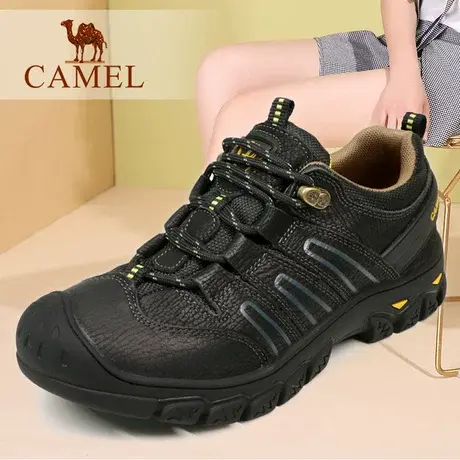 Camel/骆驼女鞋 春秋款牛皮厚底低帮户外休闲鞋 登山徒步旅游鞋子图片