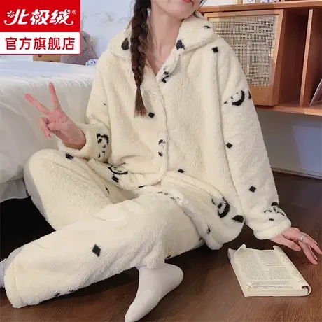 珊瑚绒睡衣女冬季2023新款加厚加绒秋冬款长袖法兰绒家居服套装商品大图