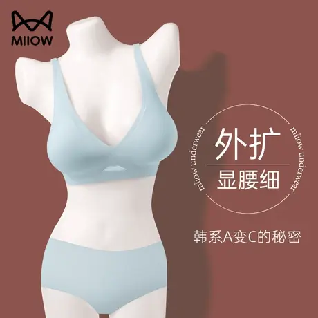 猫人外扩型胸内衣女小胸显大胸显腰细无痕美背胸衣无钢圈文胸罩图片