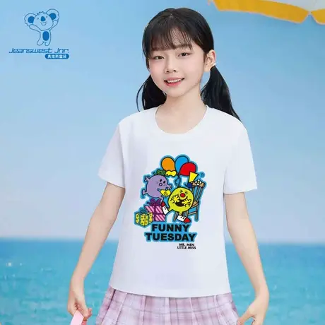 真维斯×奇先生妙小姐联名儿童夏季新款圆领男女童同款印花T恤NZ图片