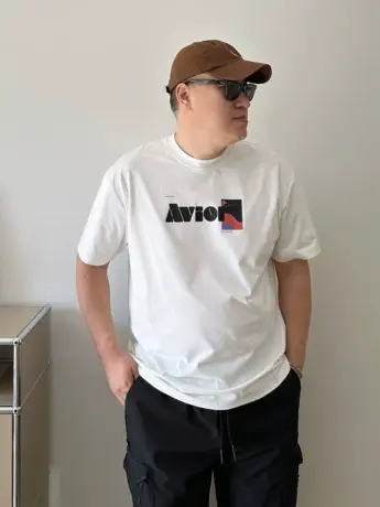 DAEVU夏新款大码男装简约字母廓版潮胖子加肥加大圆领男士短袖t恤商品大图