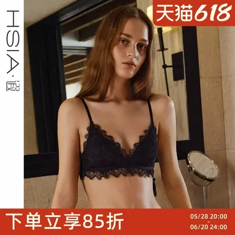 【郁金香】遐法式内衣女夏性感全蕾丝固定三角杯中小胸无钢圈文胸图片