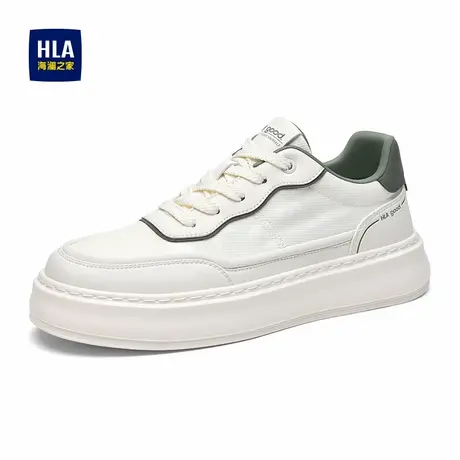 HLA/海澜之家男鞋新款时尚百搭透气小白鞋休闲男士增高板鞋商品大图
