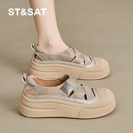 St&Sat/星期六厚底包头凉鞋女夏季透气镂空罗马鞋运动鞋女鞋图片