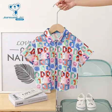 GD真维斯儿童短袖T恤春夏新款卡通可爱印花男童衬衫上衣童装商品大图