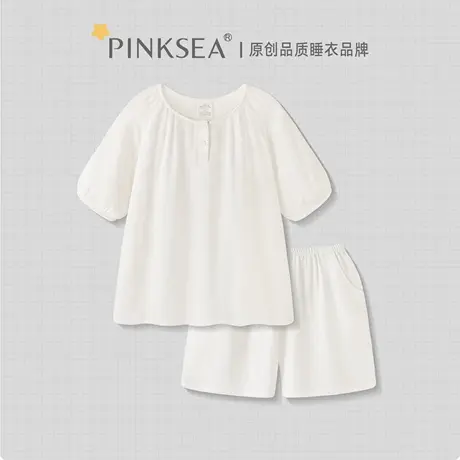 Pinksea竹棉纱布睡衣女款夏季女士短袖短裤家居服套装2025新款夏商品大图
