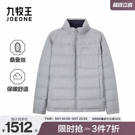 九牧王男装2025秋冬新款保暖御寒舒适简约百搭亲肤立领羽绒服图片