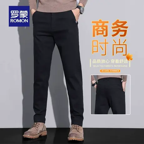 罗蒙男士休闲裤2025秋季新款时尚百搭长裤子加绒加厚直筒裤男N1Z商品大图