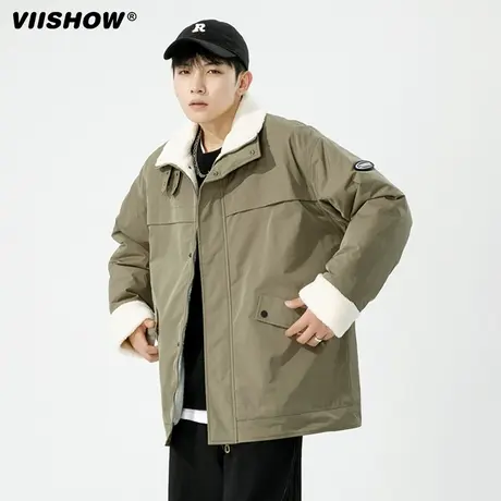 VIISHOW羊羔绒外套冬季潮流抓绒衣服宽松男休闲百搭保暖棉衣棉服商品大图