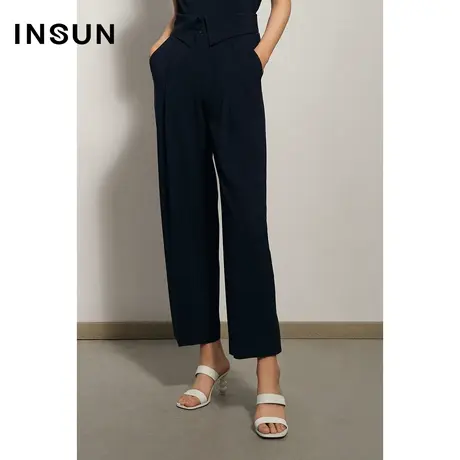 INSUN恩裳夏季百搭直筒休闲裤商品大图