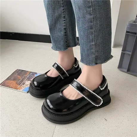 玛丽珍小皮鞋女春秋松糕厚底复古英伦风日系百搭法式大头鞋ins潮商品大图