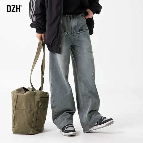 男士直筒牛仔裤男春季2024新款美式裤子宽松bf慵懒风休闲裤阔腿裤图片