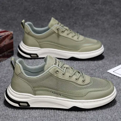 男鞋2024新款春夏季透气网面潮流一脚蹬运动板鞋男士休闲薄款潮鞋图片