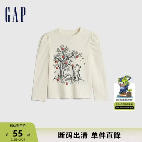 【断码优惠】Gap女幼童春秋洋气亲肤纯棉长袖T恤785687儿童装上衣商品大图