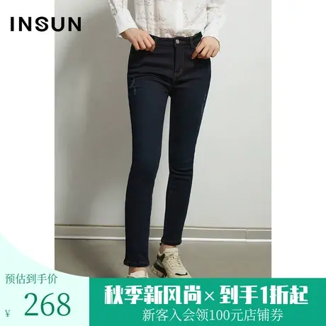 恩裳冬季新款铅笔裤弹力修身舒适休闲运动通勤职场女士牛仔裤图片